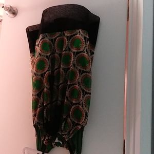 Boho swing mini dress, Collective Concept, green, orange and black